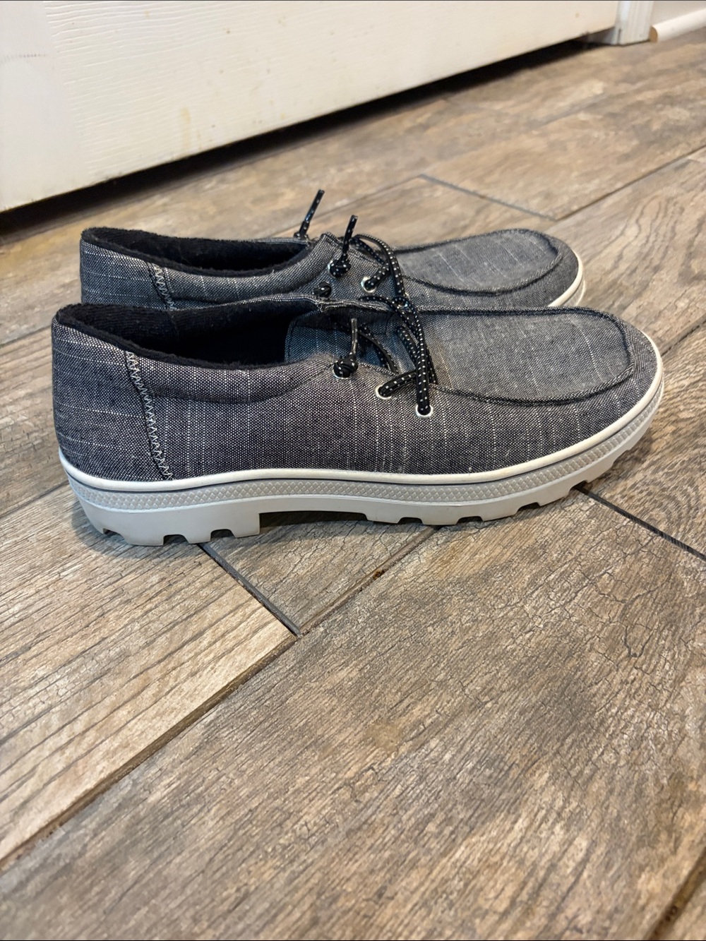 Skechers Women's Gray Canvas Lace-Up Sneakers